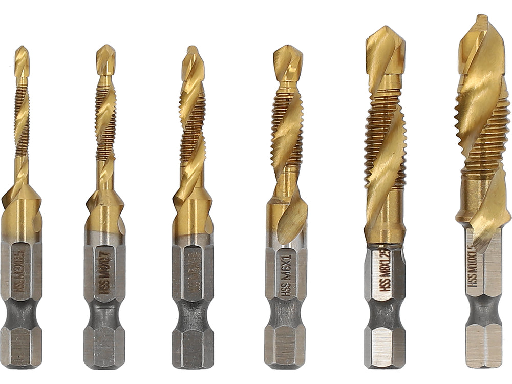 COMBINED DRILL TAPS SET HEX 6PCS M3-M10 (24200)
