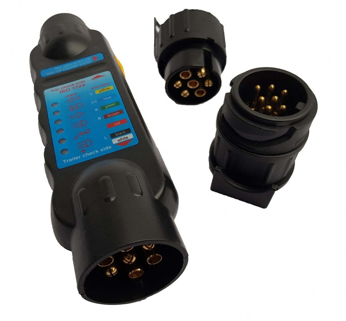 TRAILER, CARAVAN, CAMPER SOCKET TESTER WITH 7 AND 13 PLUG ADAPTERS (2171V)