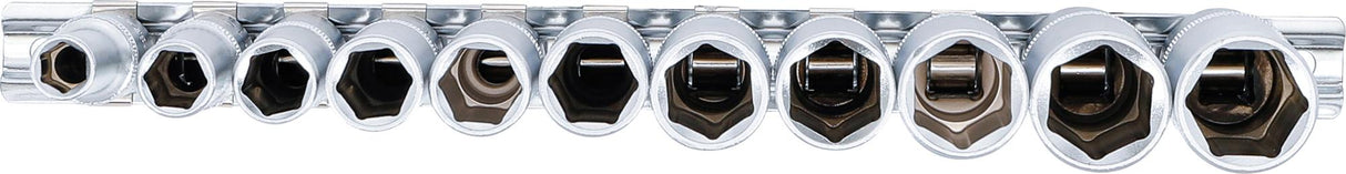 SOCKET SET, HEXAGON, DEEP | 10 MM (3/8") DRIVE | 8 - 19 MM | 11 PCS. (2222)