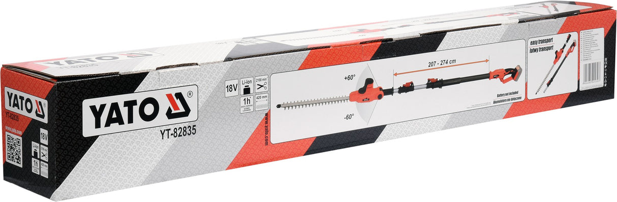HEDGE TRIMMER 18V TELESCOPIC - BODY (YT-82835)