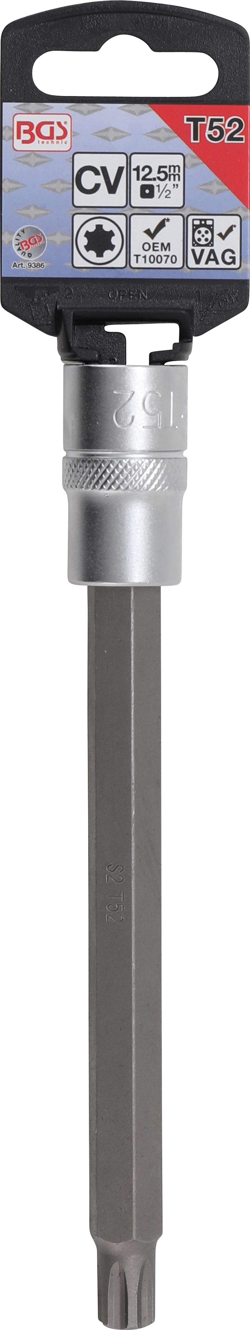 BIT SOCKET | LENGTH 168 MM | 12.5 MM (1/2") DRIVE | T-STAR FOR VAG POLYDRIVE CYLINDER HEAD BOLTS (9386)