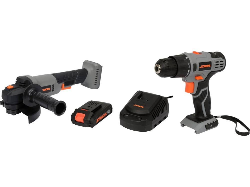 SET 20V ANGLE GRINDER + DRILL - 2AH (78097)