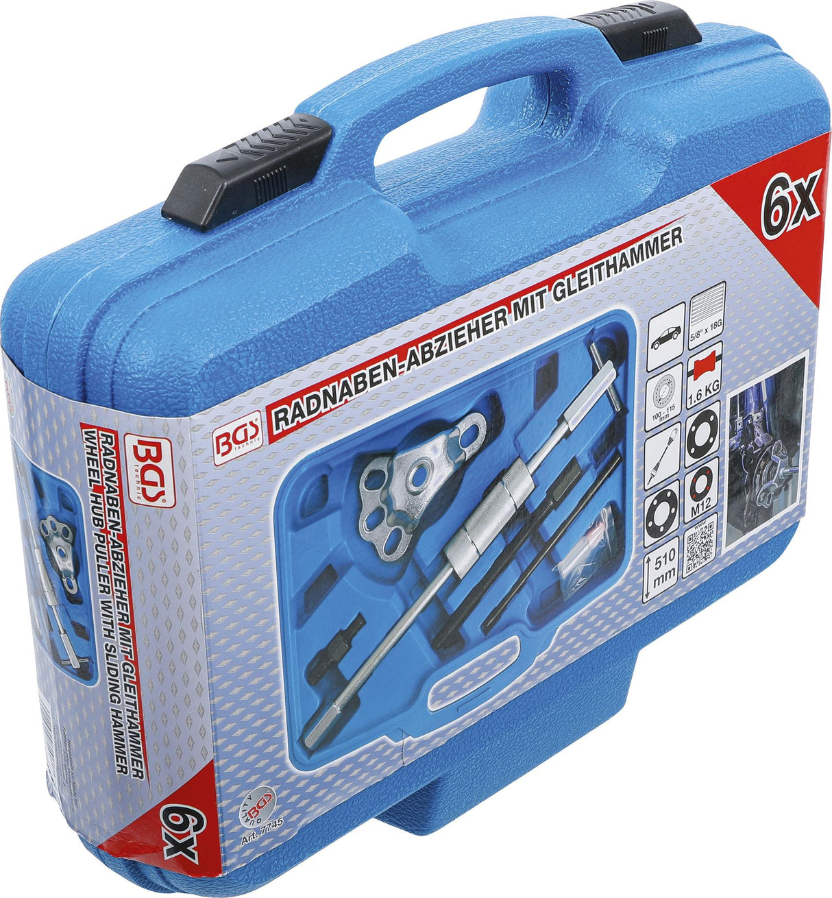 WHEEL HUB PULLER WITH SLIDING HAMMER | 6 PCS. (7745)