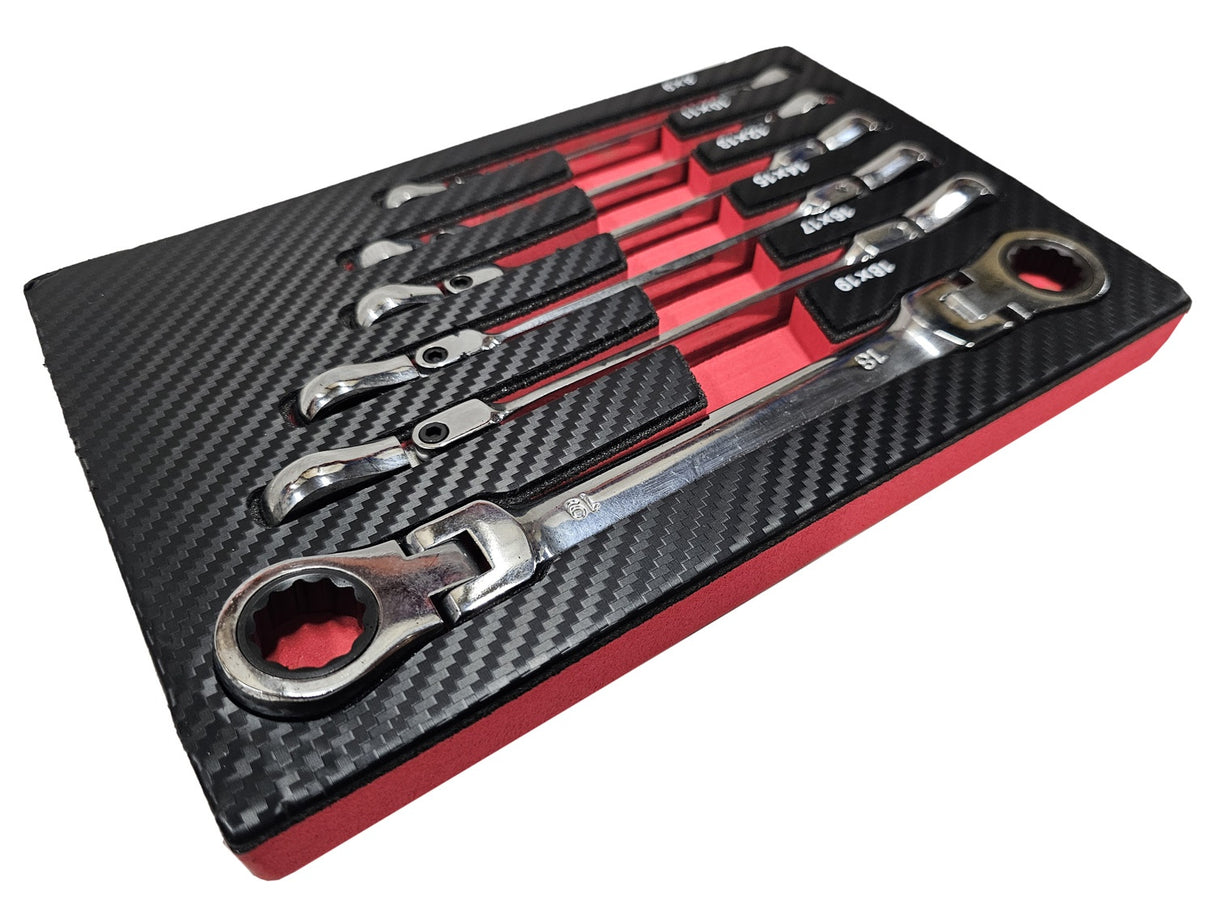RATCHET BOX-END WRENCHES | FLEX DOUBLE-SIDED | 8 X 9 - 18 X 19 MM | 6 PCS. (FRS6)