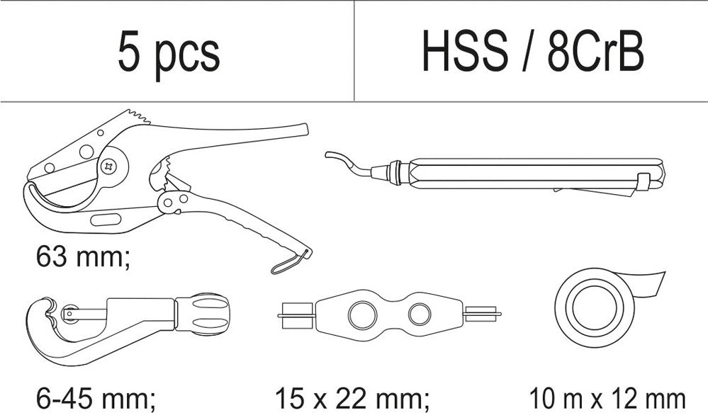 PLUMBER'S TOOL SET WITH TRAY NO.3 (YT-55482)