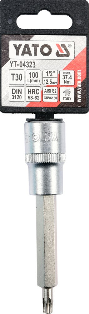 SOCKET BIT TORX 1/2" T30 L100MM (YT-04323)