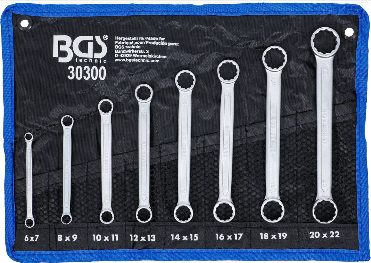 DOUBLE RING SPANNER SET | EXTRA FLAT | 6-22 MM | 8 PCS. (30300)