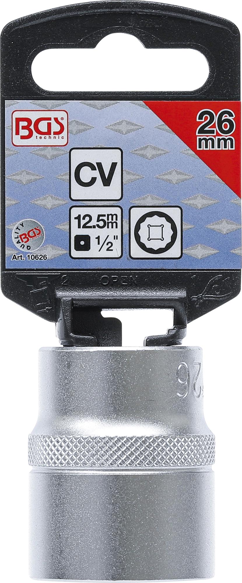 SOCKET, 12-POINT | 12.5 MM (1/2") DRIVE | 26 MM (10626)