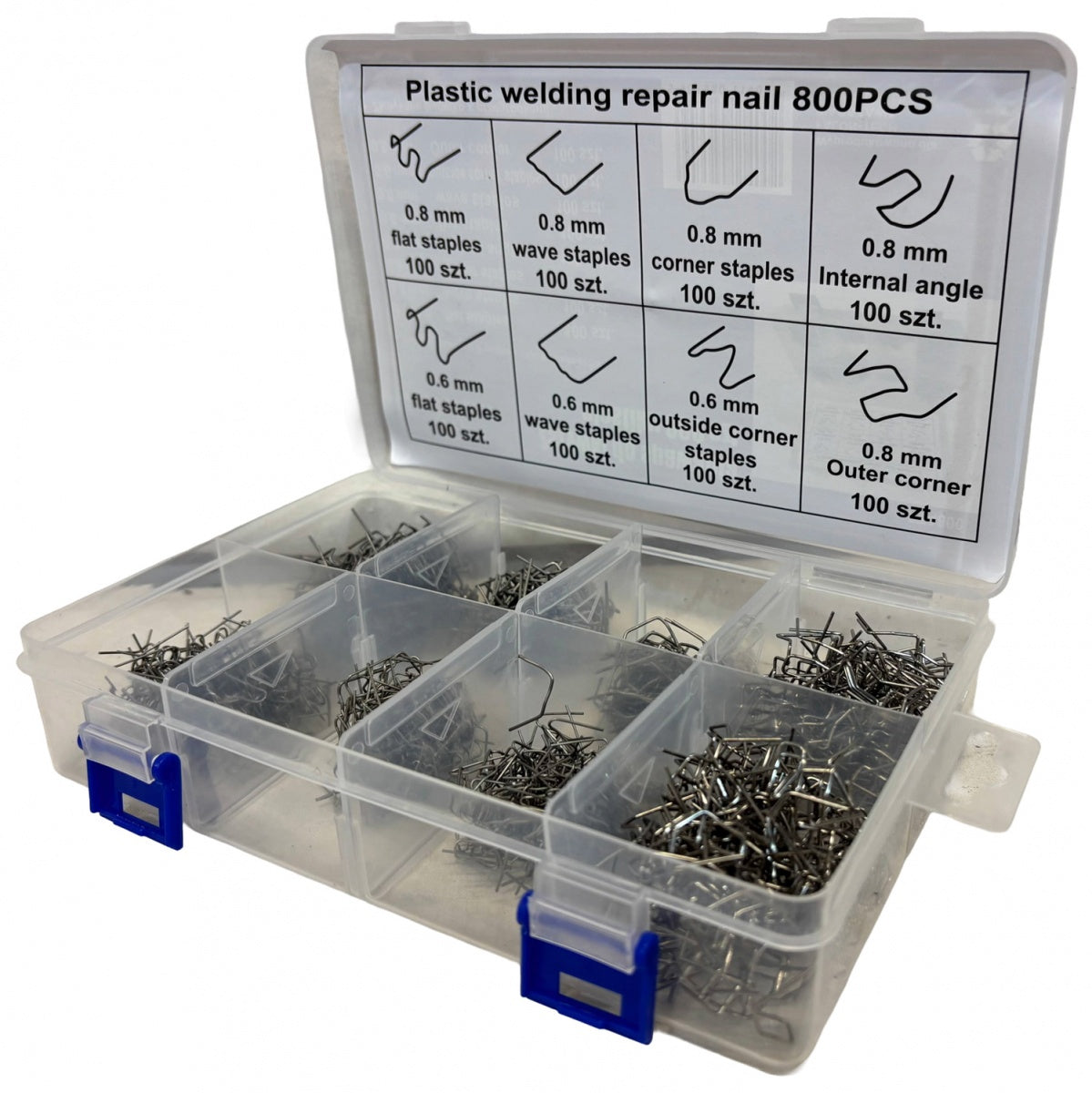 STAPLE SET | FOR PLASTIC REPAIR | (8X100 PCS.) 800 PCS. (S800SB)