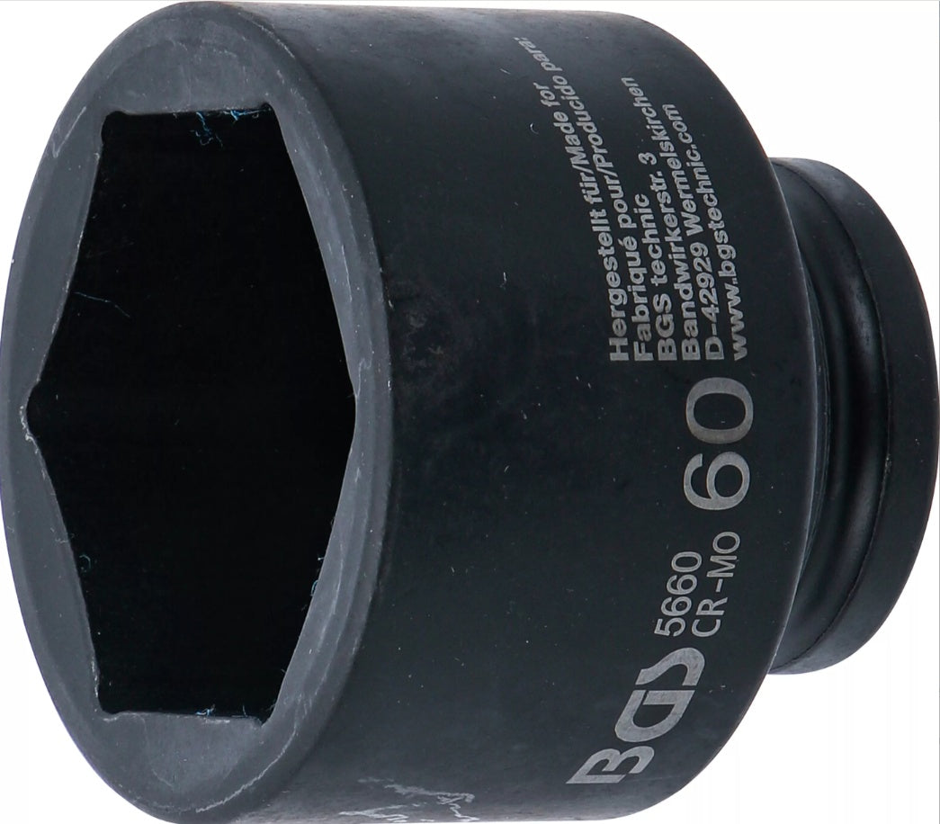 IMPACT SOCKET, HEXAGON | 20 MM (3/4") DRIVE | 60 MM (5660)
