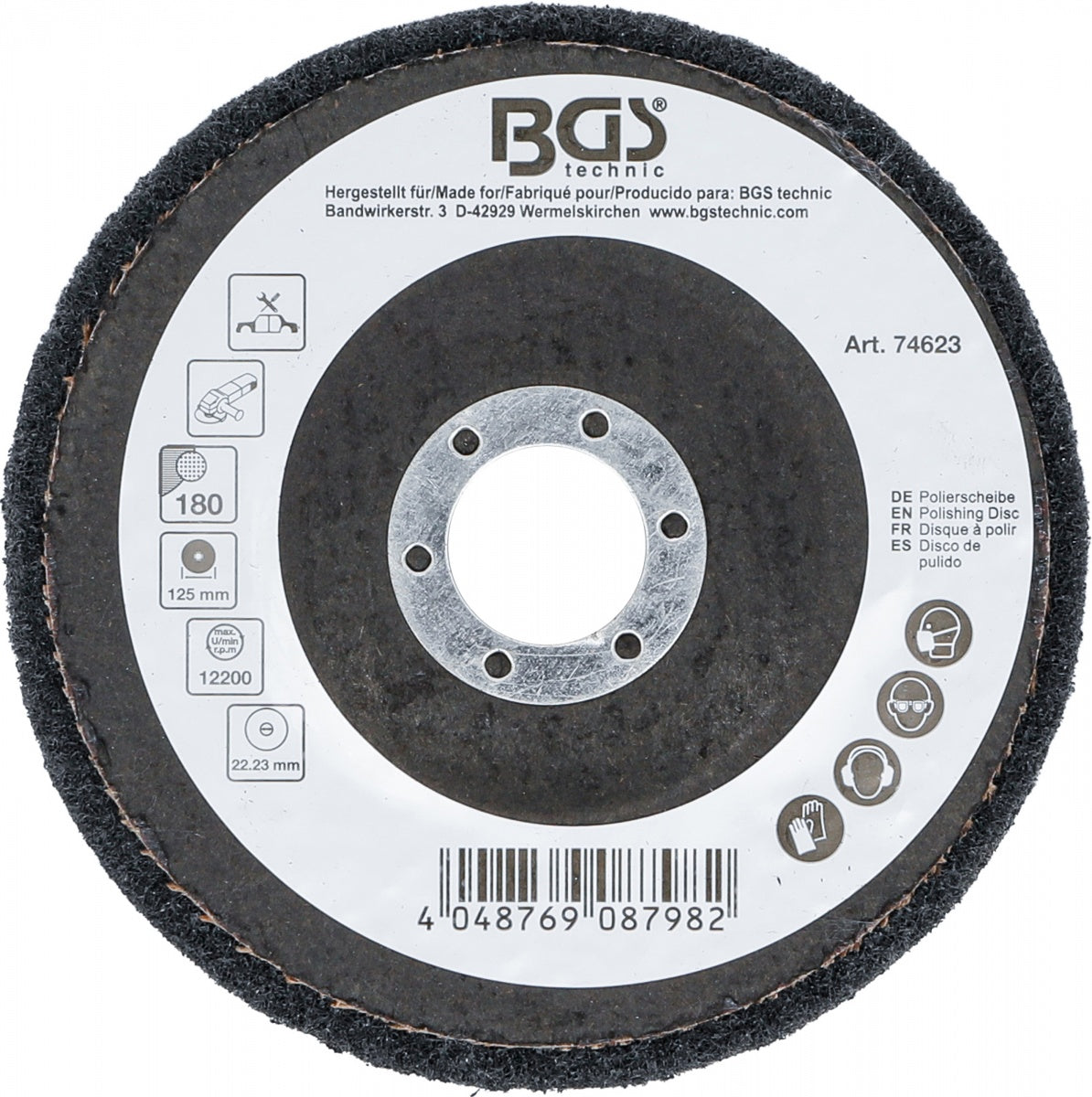 POLISHING DISC | SILICON CARBIDE | Ø 125 MM | GRAIN SIZE 180 (74623B)