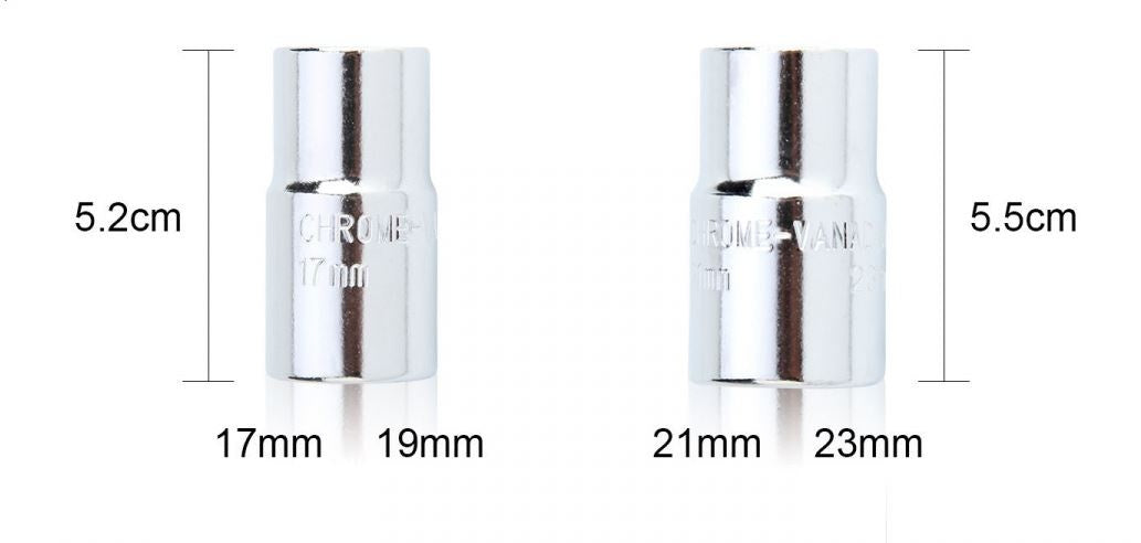 TELESCOPIC WHEEL WRENCH PROFI | CR-V | 12.5 MM (1/2") | 21/23+17/19 MM | 3 PCS. (ES-1719)