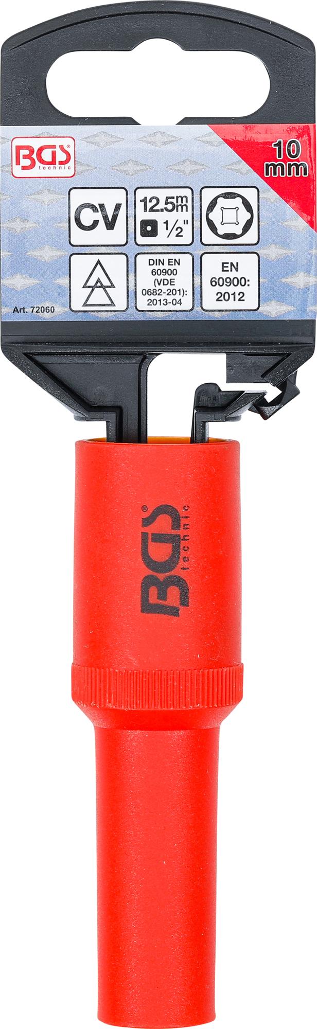 VDE SOCKET, HEXAGON | 12.5 MM (1/2") DRIVE | 10 MM (72060B)