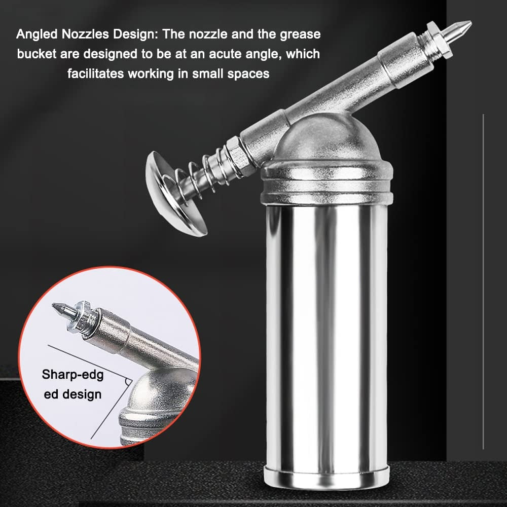 MINI GREASE GUN WITH NEEDLE NOZZLE | STAINLESS STEEL | 85 CM³ (GG3MA)