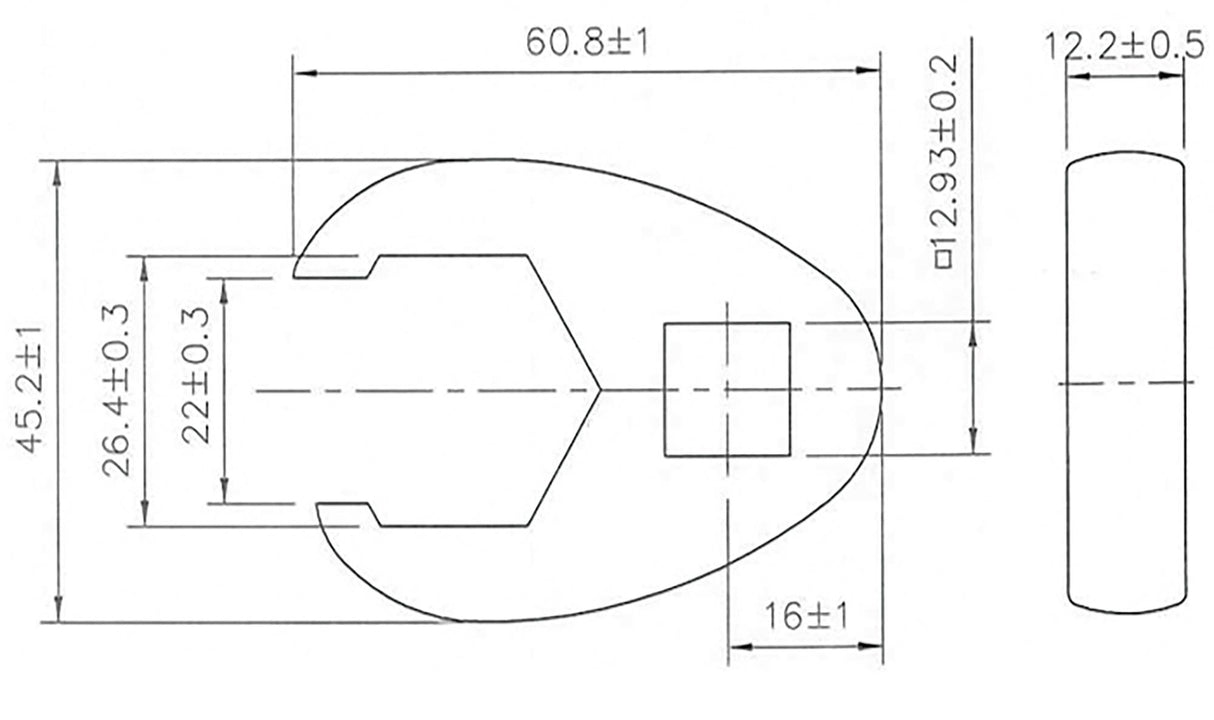 CROWFOOT SPANNER | 12.5 MM (1/2") DRIVE | 26 MM (1757-26)