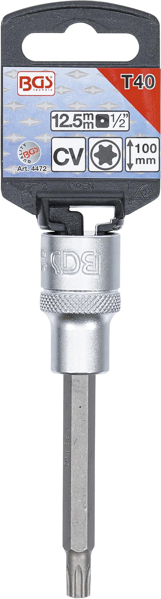 BIT SOCKET | LENGTH 100 MM | 12.5 MM (1/2") DRIVE | T-STAR (FOR TORX) T40 (4472)