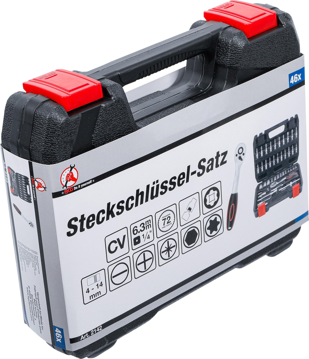 SOCKET SET | 6.3 MM (1/4") DRIVE | 46 PCS. (2142)