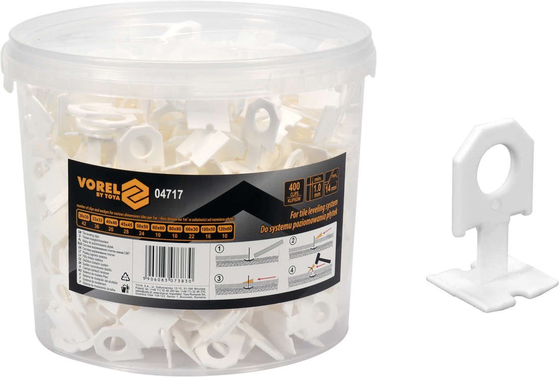 TILE LEVELING SYSTEM | BUCKET | 1 MM / 400 PCS. (04717)