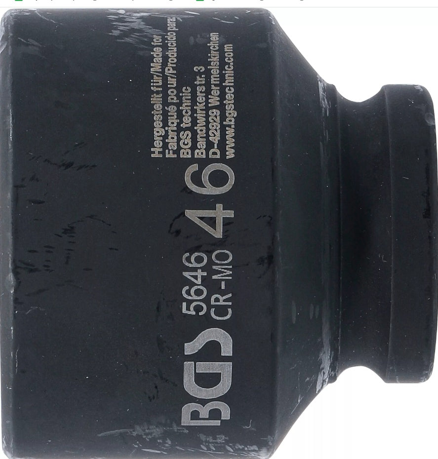 IMPACT SOCKET, HEXAGON | 20 MM (3/4") DRIVE | 46 MM (5646)