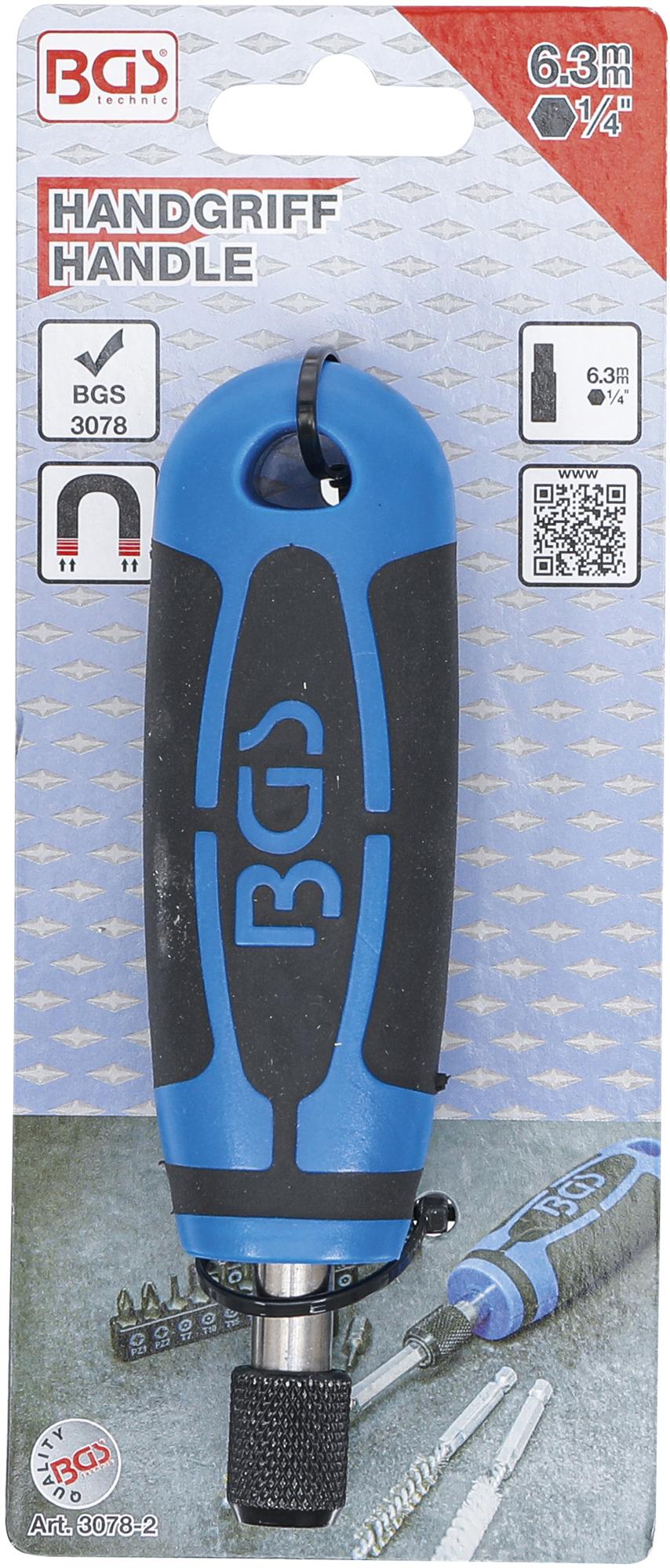 HANDLE | FOR BITS, BRUSHES, ETC. | INTERNAL HEXAGON 6.3 MM (1/4") (3078-2)