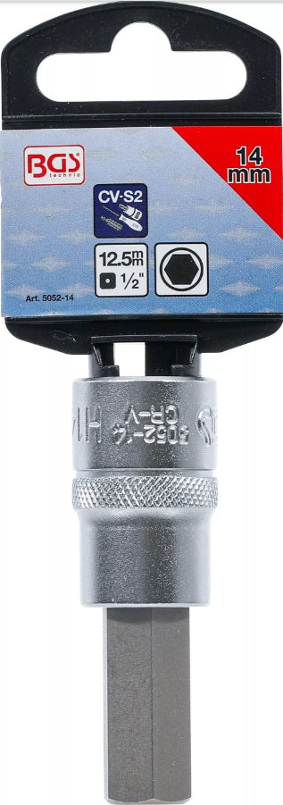 BIT SOCKET | 12.5 MM (1/2") | INTERNAL HEXAGON 14 MM (5052-14)