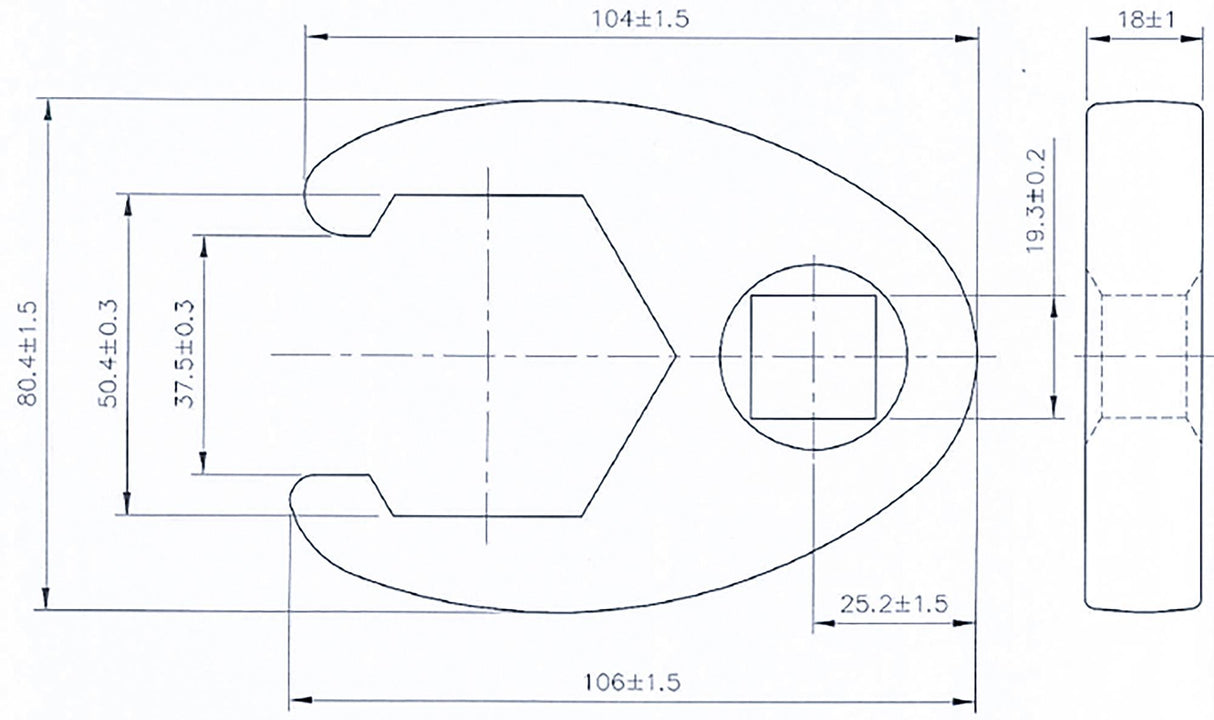 CROWFOOT SPANNER | 20 MM (3/4") DRIVE | 50 MM (1759-50)
