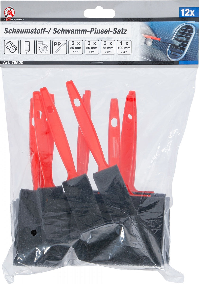 FOAM / SPONGE BRUSH SET | 12 PCS. (76520)