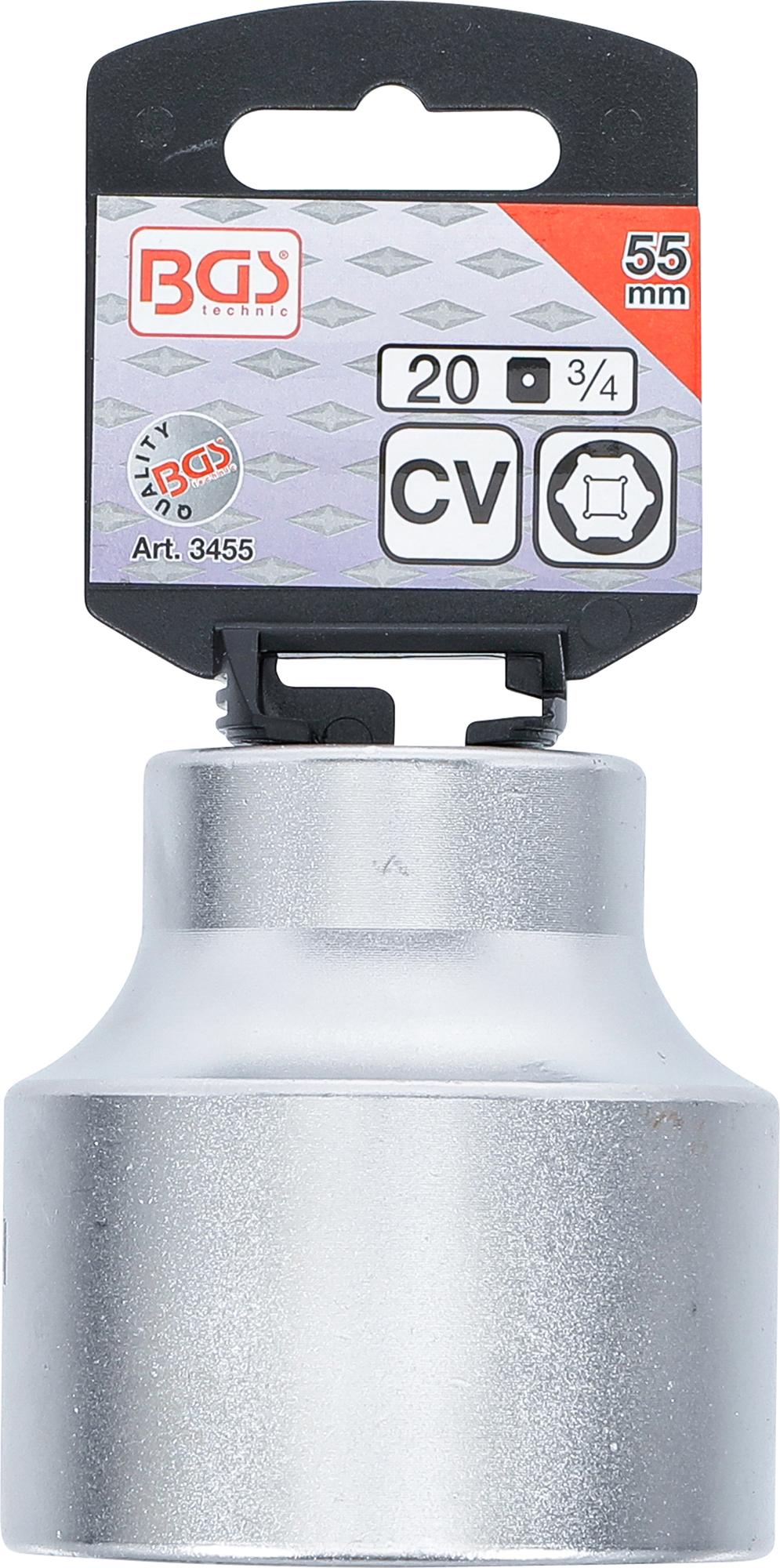 SOCKET, HEXAGON | 20 MM (3/4") DRIVE | 55 MM (3455)