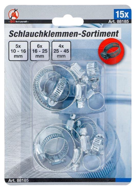 HOSE CLAMPS SET | 10 - 45 MM | 15 PCS (88185)