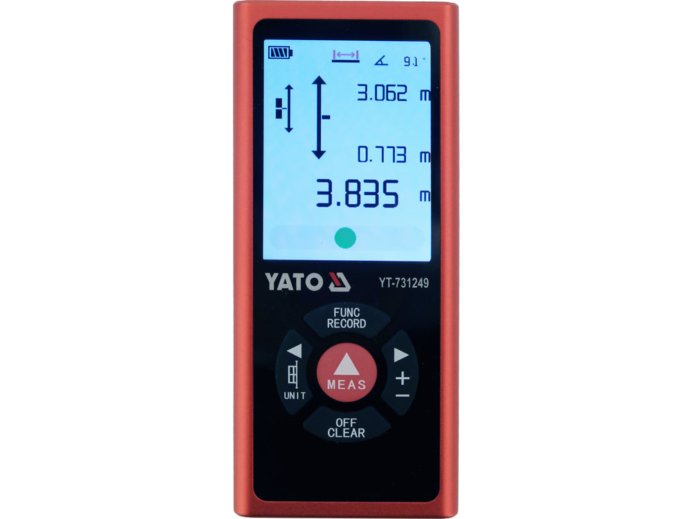 DUAL-SIDED LASER DISTANCE METER | 0.05–120 M | COLOR TFT DISPLAY | USB-C (YT-731249)