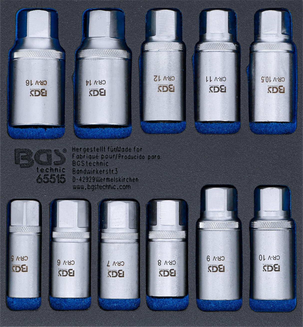 TOOL TRAY 1/6: STUD EXTRACTOR SET | 5 - 16 MM | 11 PCS. (65515)
