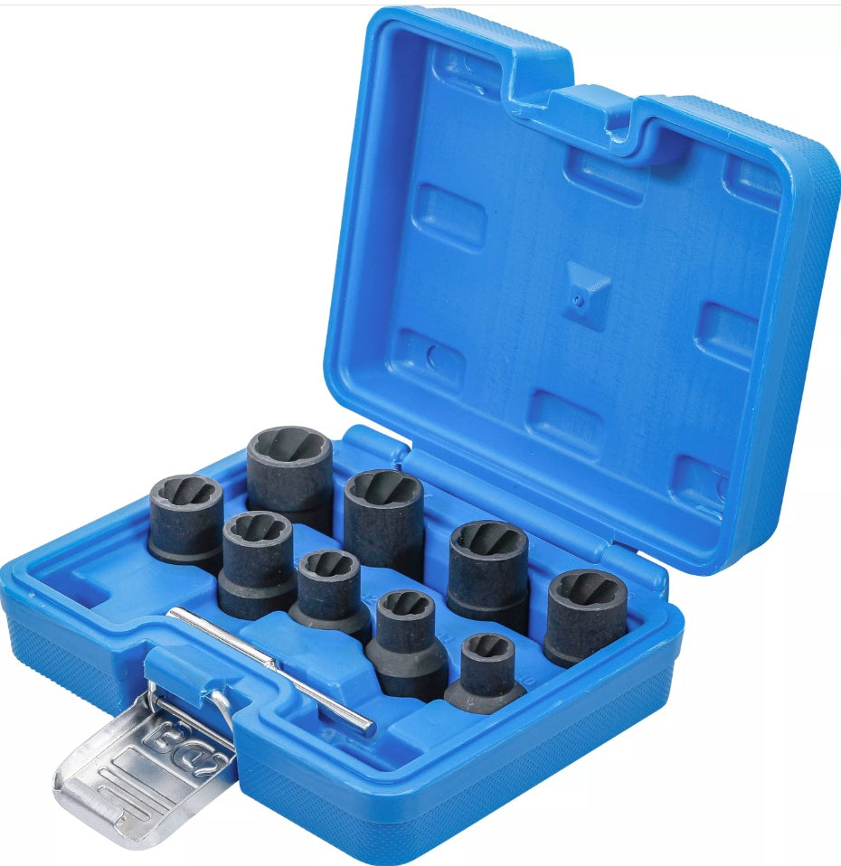 TWIST SOCKET SET (SPIRAL PROFILE) / SCREW EXTRACTOR | 12.5 MM (1/2") DRIVE | 10 - 19 MM | 10 PCS. (5266)