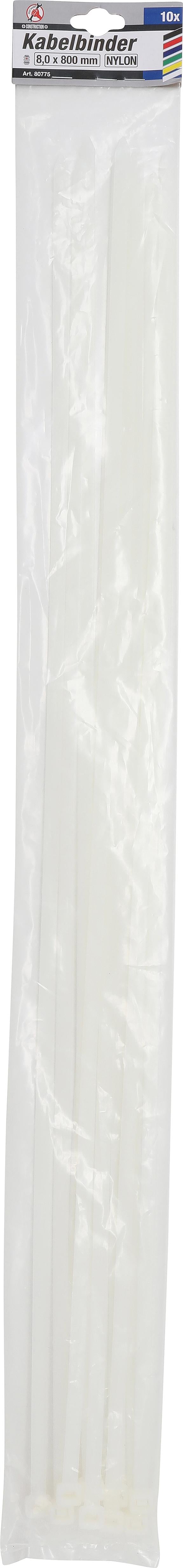 CABLE TIE ASSORTMENT | WHITE | 8.0 X 800 MM | 10 PCS. (80775)