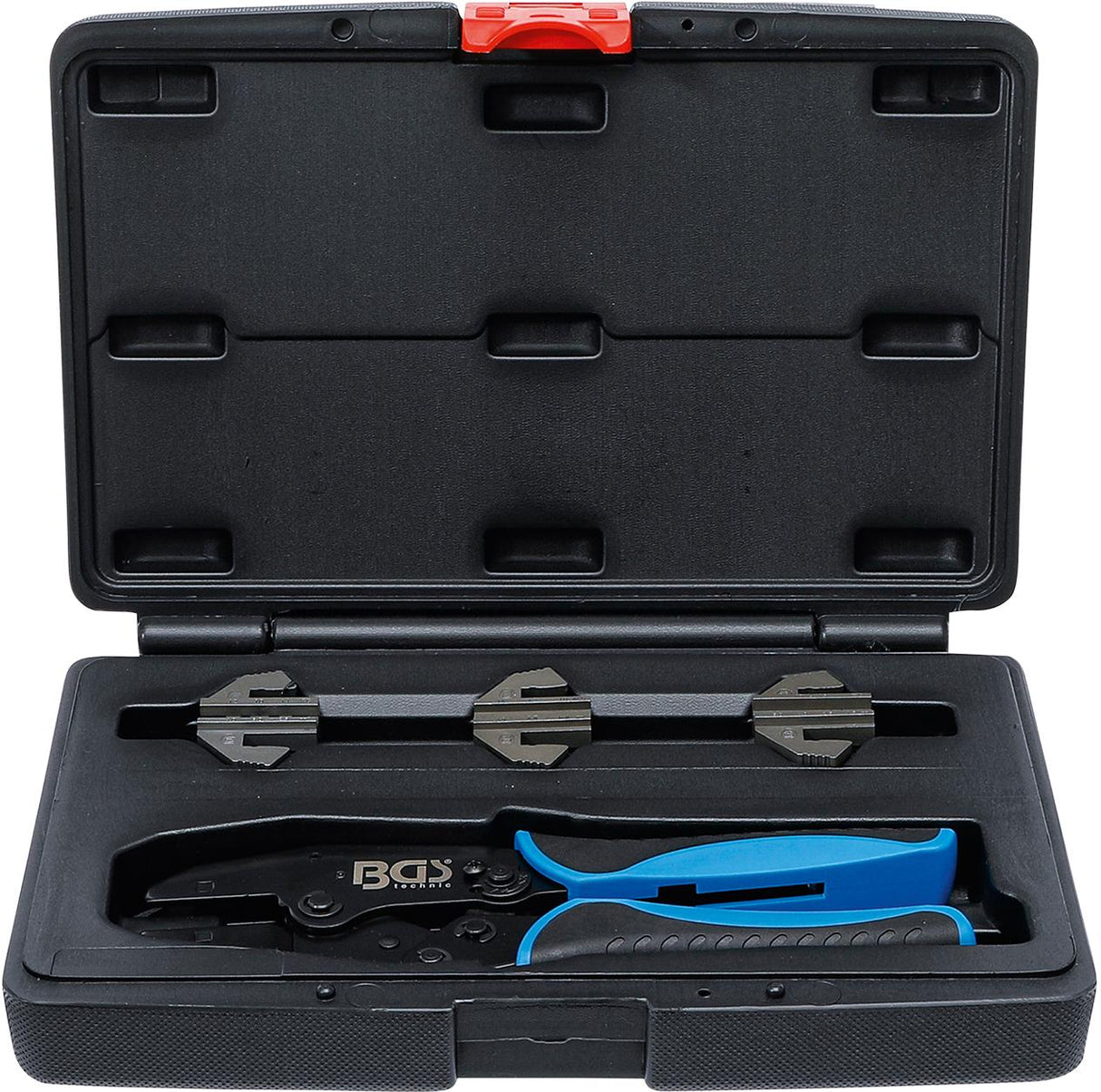 CRIMPING PLIERS SET | WITH 3 PAIRS OF JAWS | FOR SOLAR CONNECTORS MC3 / MC4 / TYCO (70003)