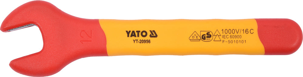 INSULATED OPEN-END WRENCH FOR ELECTRICIAN 12 MM VDE (YT-20956)