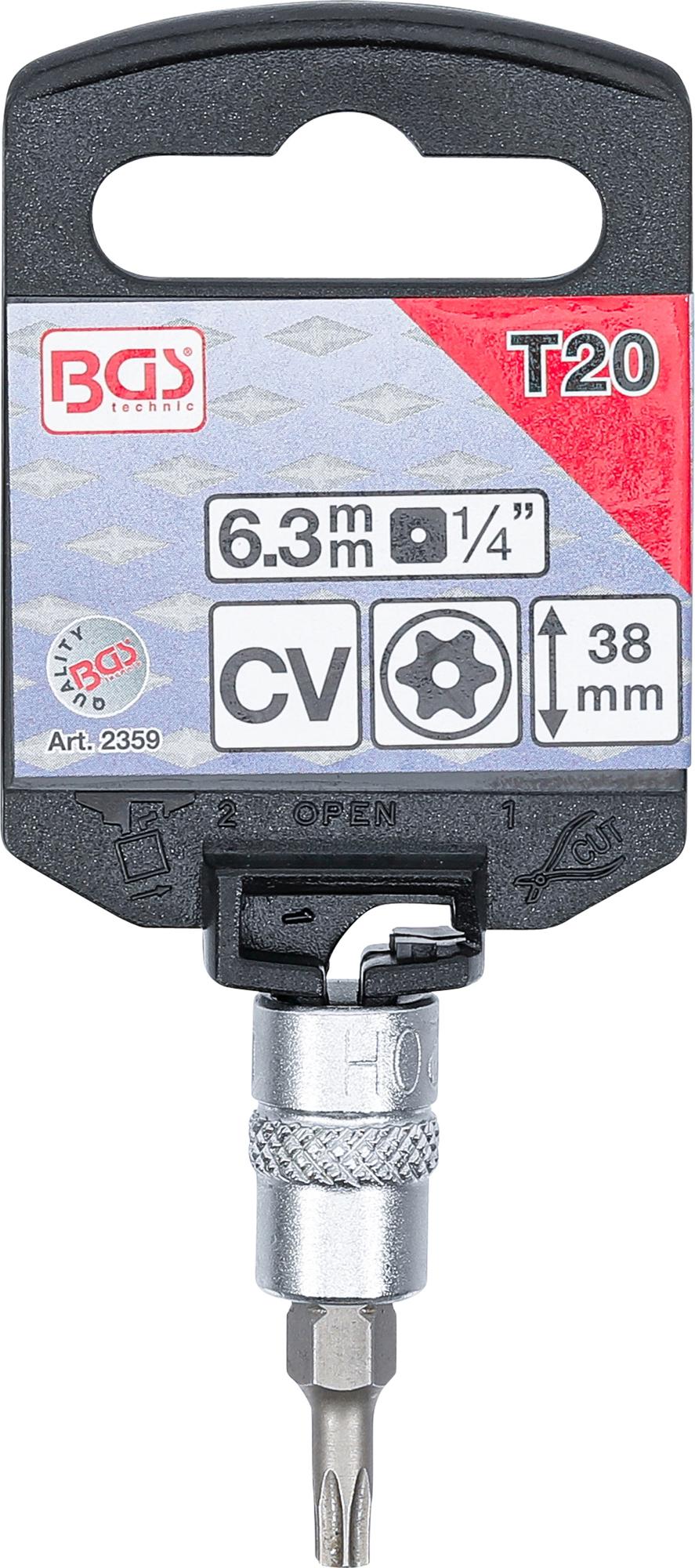 BIT SOCKET | 6.3 MM (1/4") DRIVE | T-STAR TAMPERPROOF (FOR TORX) T20 (2359)
