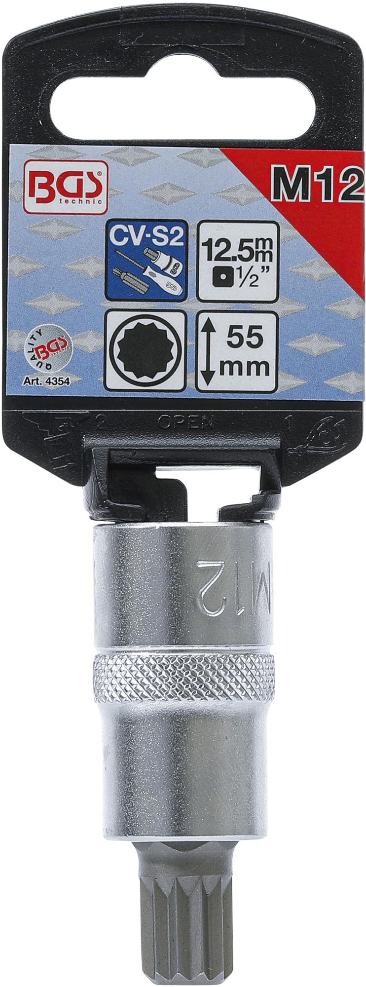 IMPACT BIT SOCKET | 12.5 MM (1/2") DRIVE | SPLINE (FOR XZN) M12 (4354)