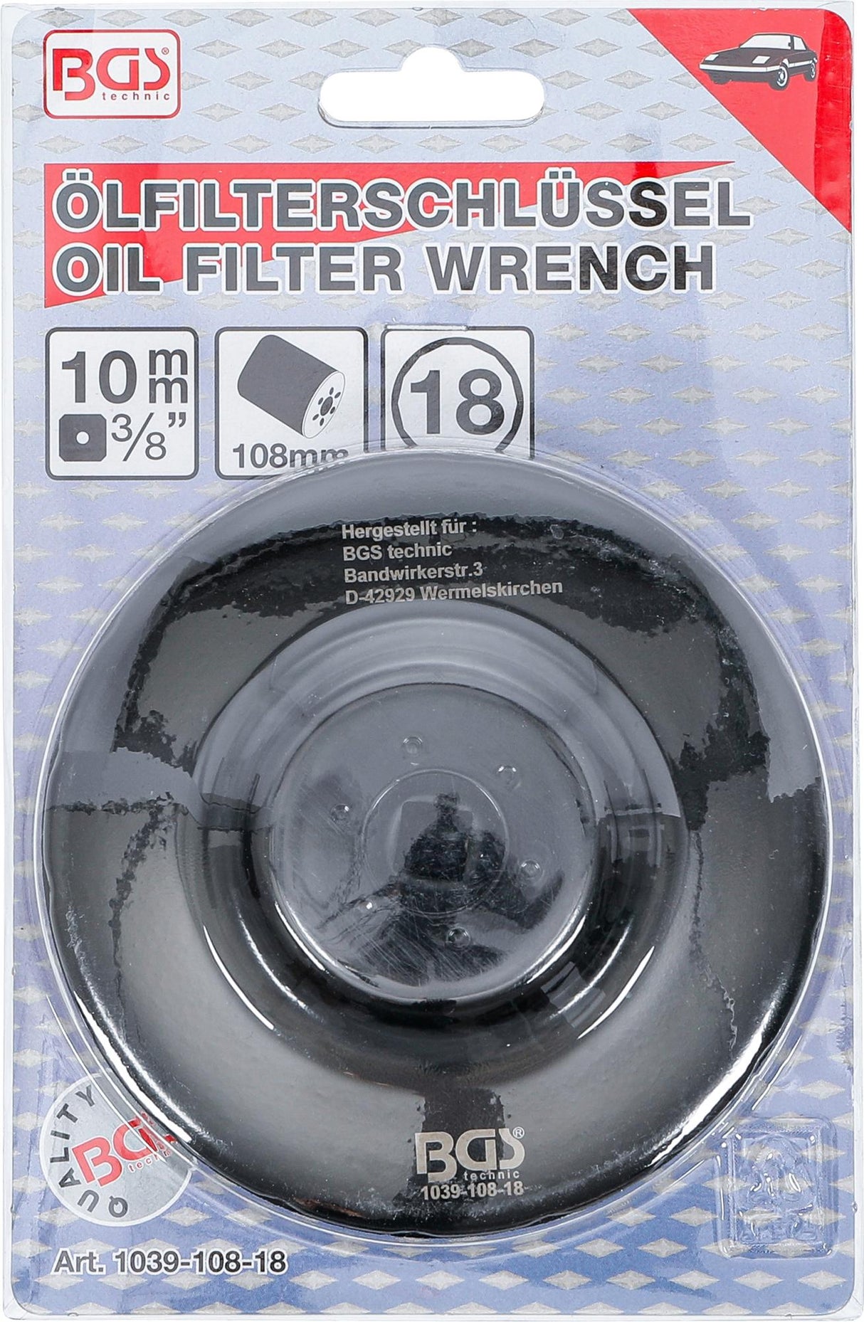 OIL FILTER WRENCH | 18-POINT | Ø 108 MM | FOR RENAULT (1039-108-18)
