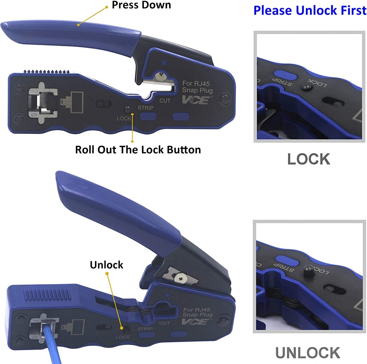 WIRE TESTER | CRIMPING PLIERS FOR WIRE CONNECTORS | RJ45 (YK-670)
