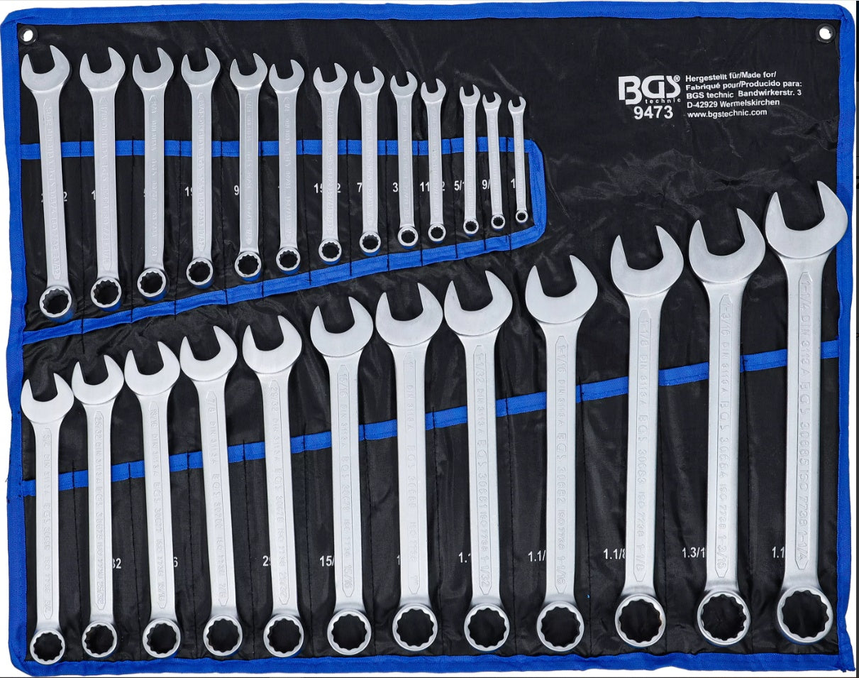 COMBINATION SPANNER SET | INCH SIZES | 1/4" - 1.1/4" | 25 PCS. (9473)