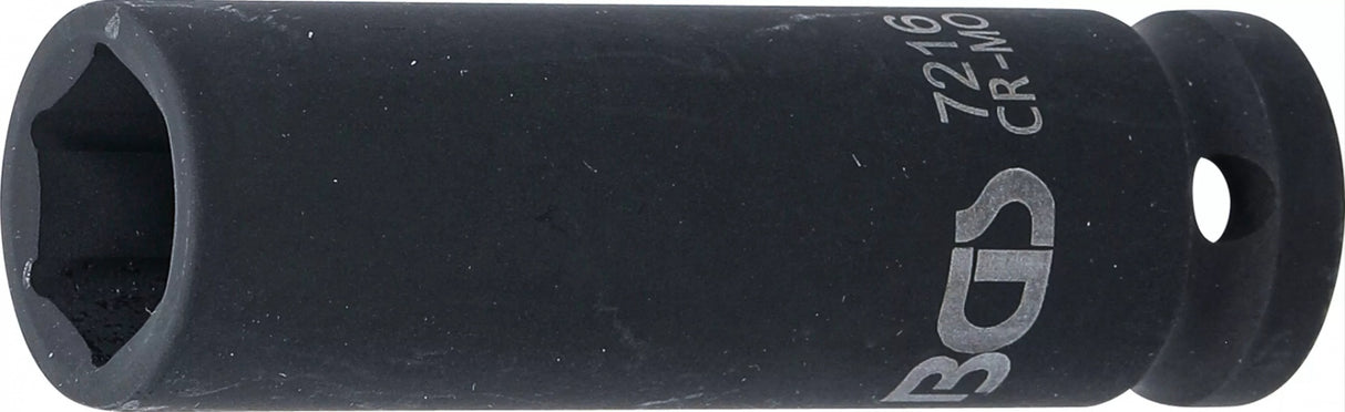 IMPACT SOCKET HEXAGON, DEEP | 12.5 MM (1/2") DRIVE | 16 MM (7216)