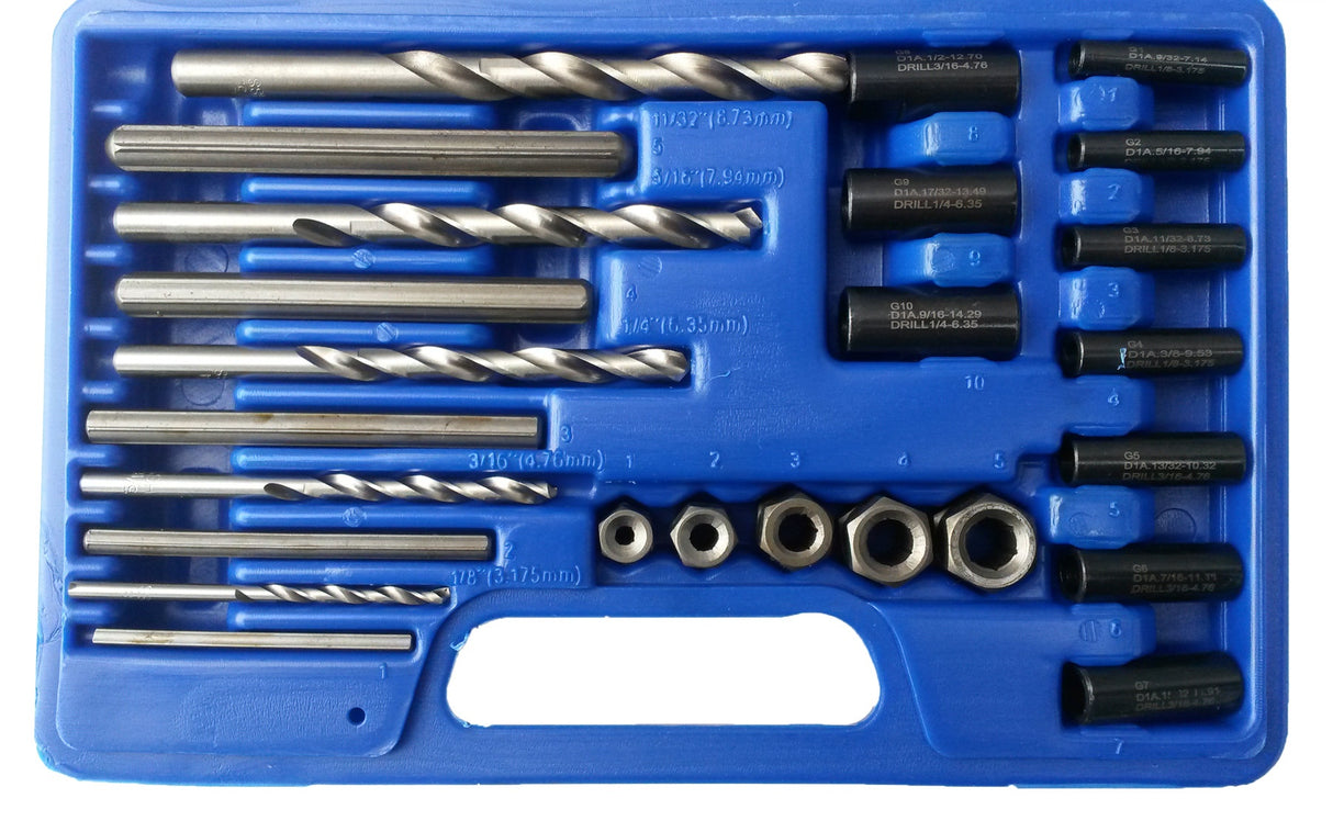 BROKEN BOLT EXTRACTOR/REMOVER SET | 25 PCS. (8462PL)