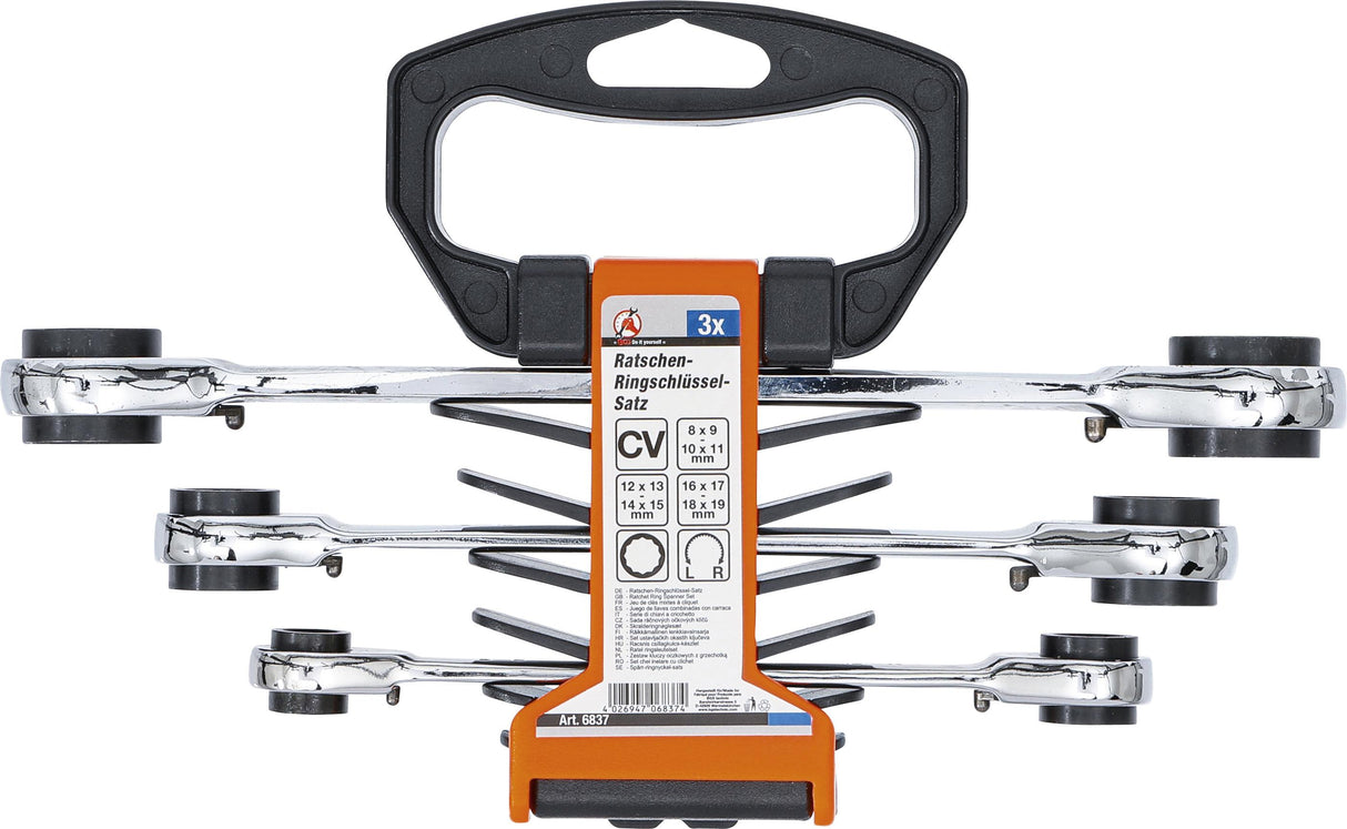 DOUBLE ENDED RATCHET WRENCH SET | 4-IN-1 | 8 X 9 - 18 X 19 MM (6837)