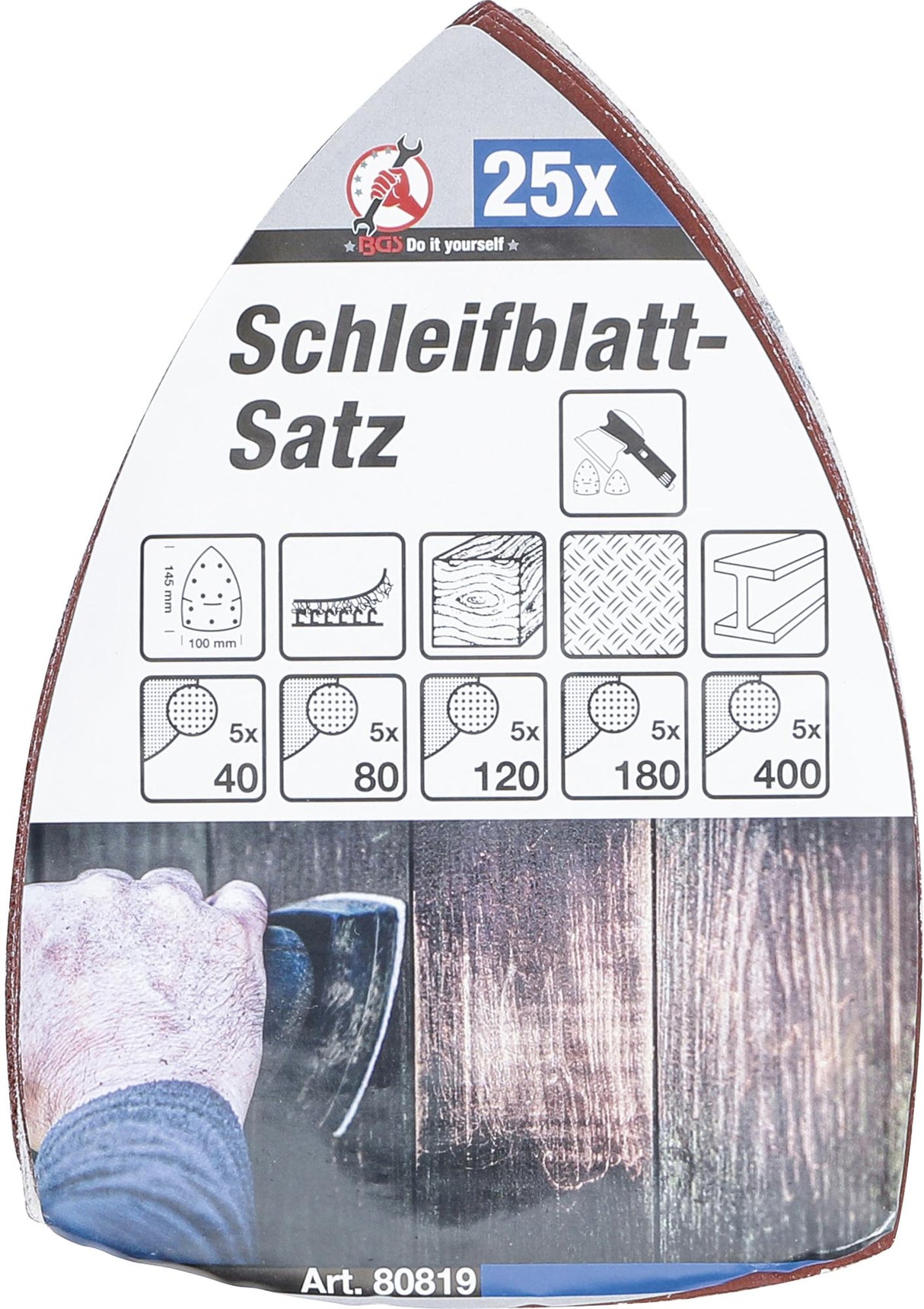 SANDING SHEETS SET FOR MULTIGRINDER | 145 X 100 MM | K 40 - 400 | 25 PCS. (80819)