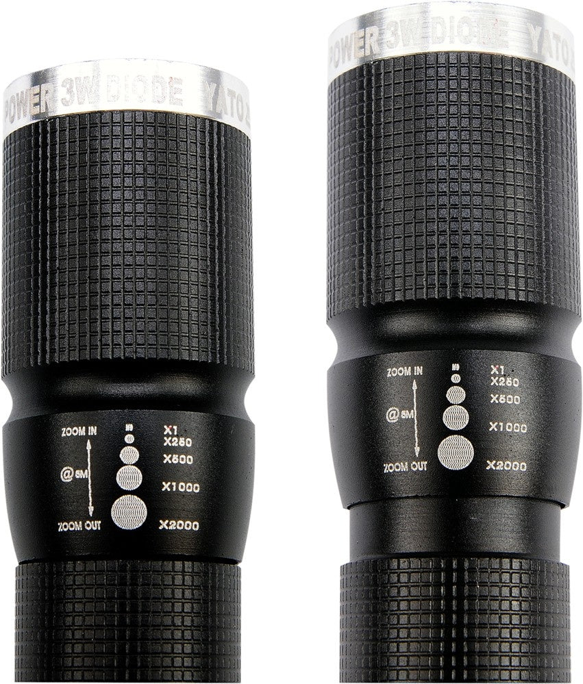 METAL TORCH W. LED DIODE, BLACK (YT-08571)
