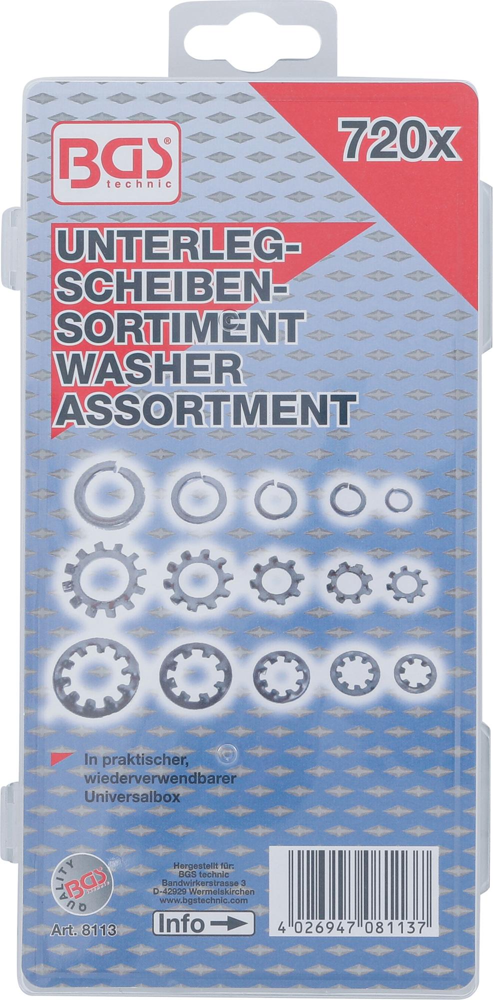 WASHER ASSORTMENT | 720 PCS. (8113)