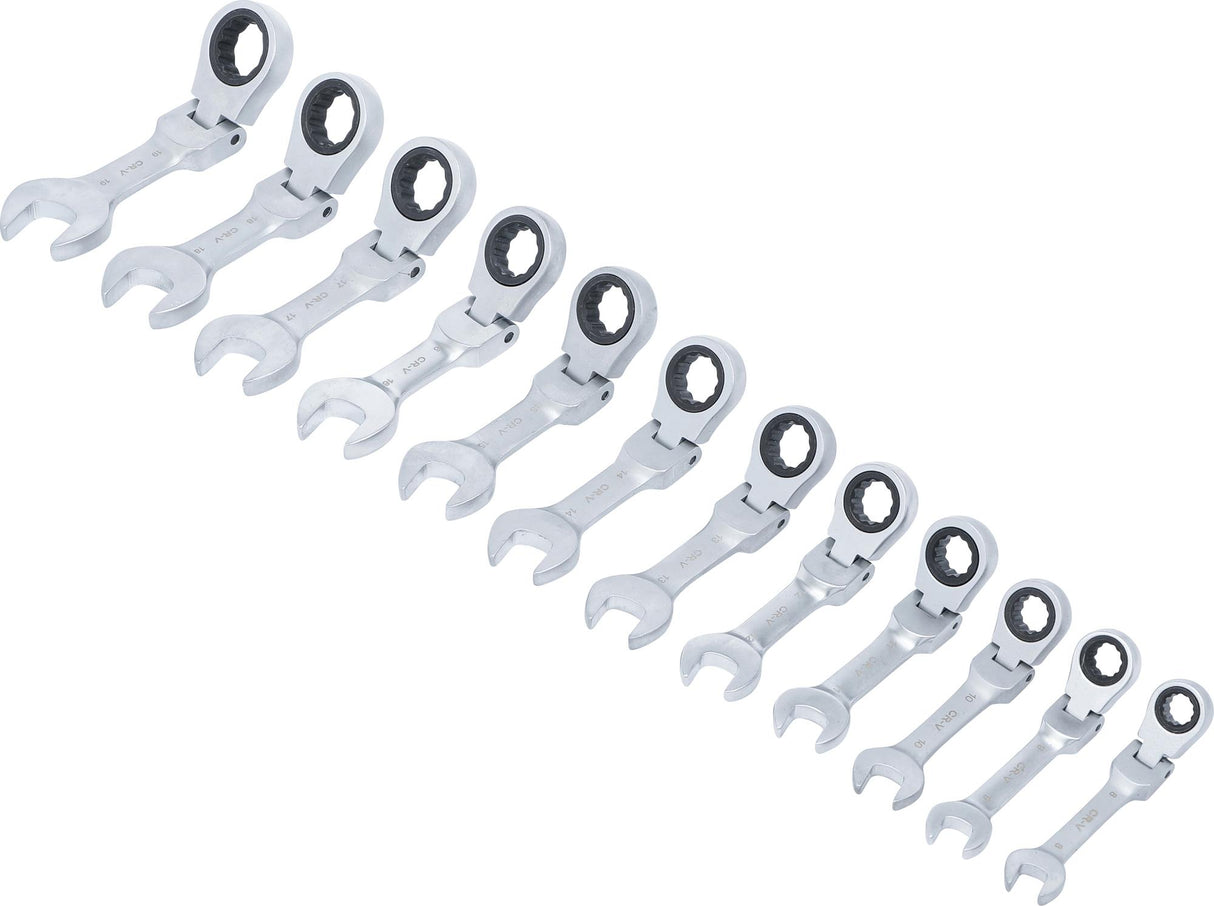 RATCHET COMBINATION WRENCH SET | SHORT | ADJUSTABLE | 8 - 19 MM | 12 PCS. (6543)