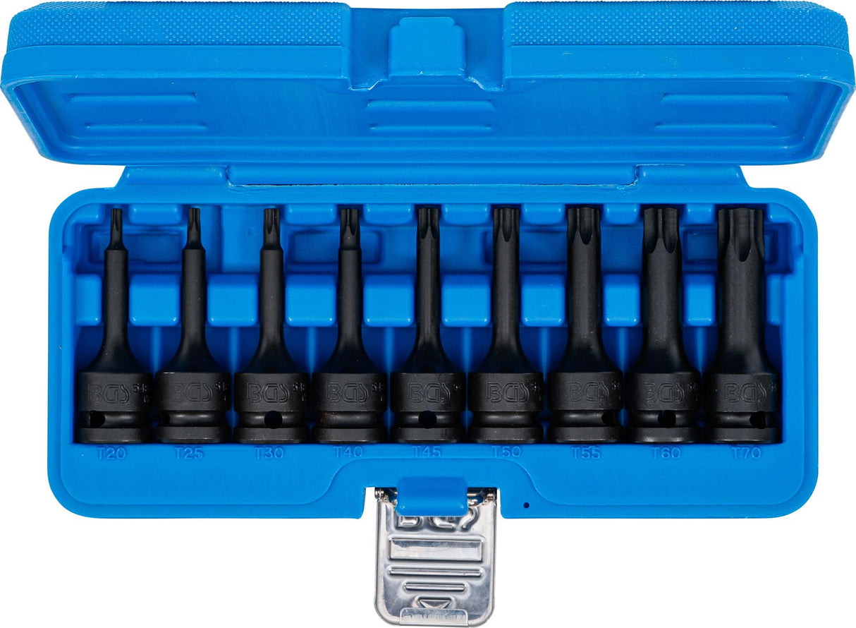 IMPACT BIT SOCKET SET | 12.5 MM (1/2") DRIVE | T-STAR (FOR TORX) T20 - T70 | 9 PCS. (5480)