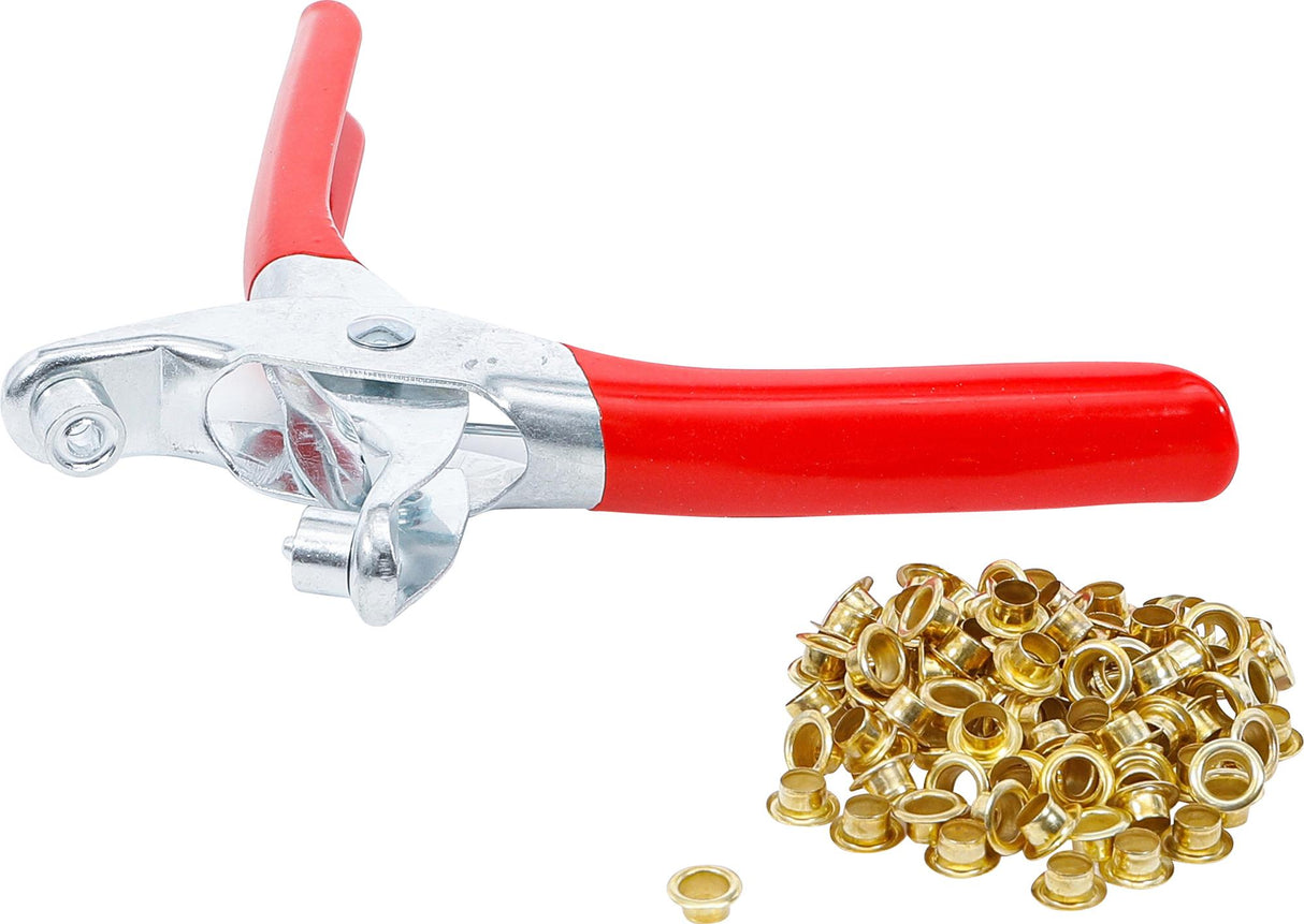 EYELET PLIERS WITH 100 ROUND EYELETS | 5.0 MM (75831B)