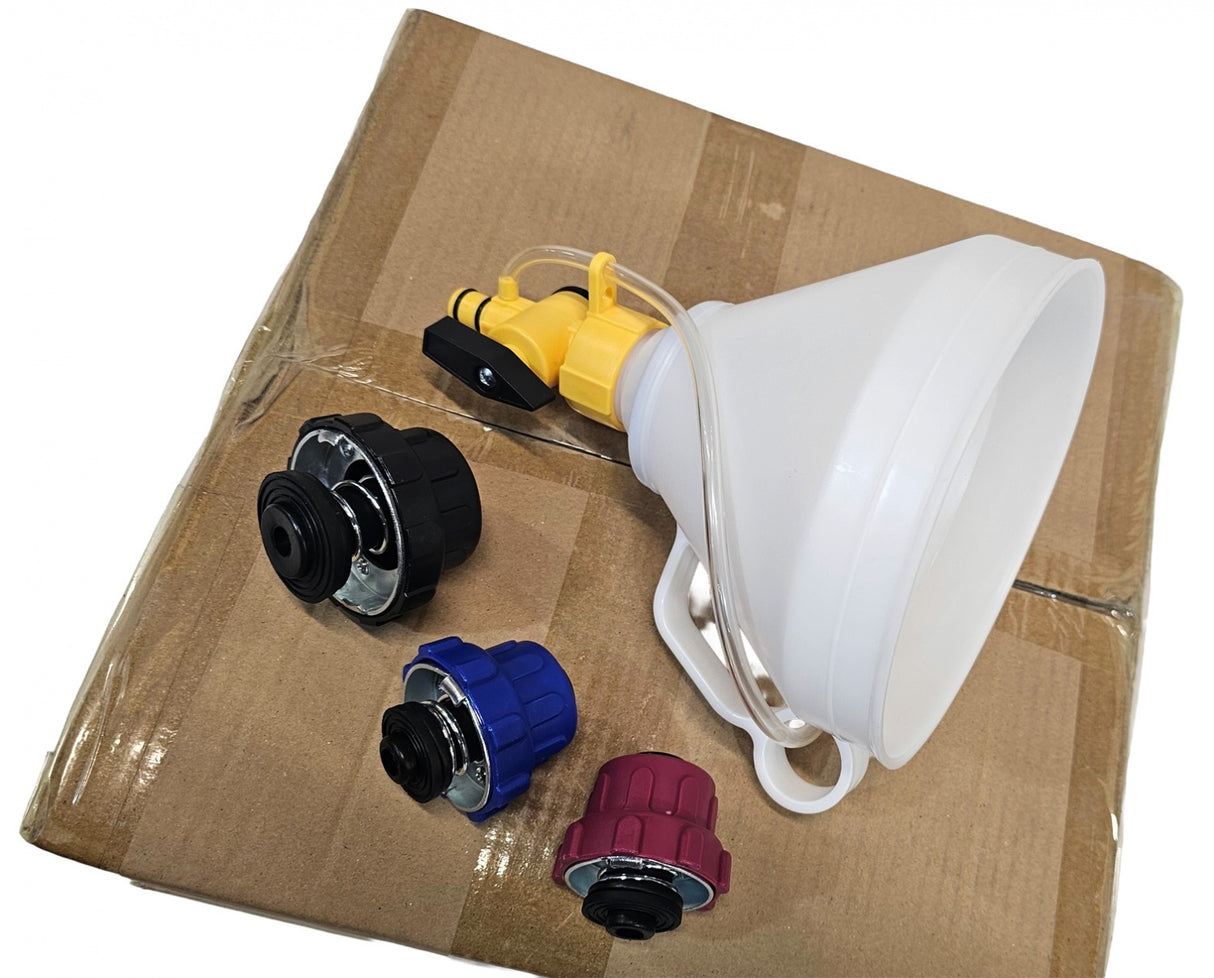 RADIATOR COOLANT FILLING FUNNEL SET | SPILL-PROOF | 4 PCS. (SK0044)
